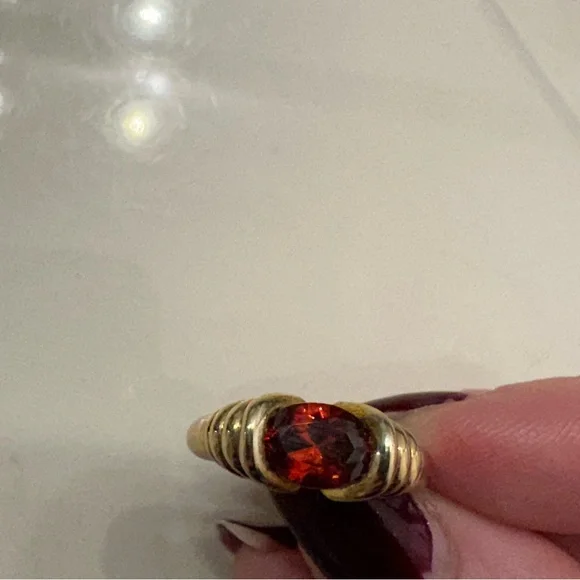 Heirloom Garnet solid 10k yellow gold Ring